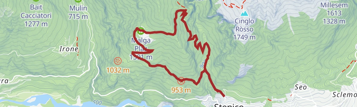 Route map: Anello Malga Plaz